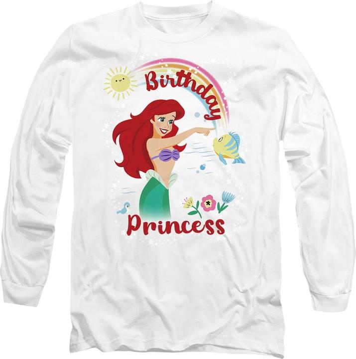 Actual product image The Little Mermaid Unisex Adult Birthday Princess Ariel & Flounder T-Shirt (S)