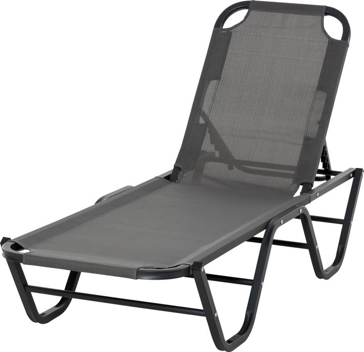 Immagine prodotto Outsunny Lettino prendisole con schienale regolabile (188 cm)