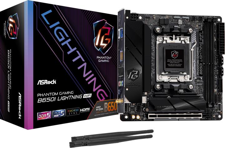 Image du produit AsRock B650I Lightning WiFi AM5 mITX HDMI DDR5 retail (AM5, AMD B650, Mini-ITX)