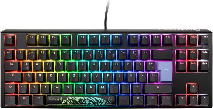 Actual product image Ducky One 3 Classic Black/White TKL Gaming Keyboard, RGB LED - MX-Clear (DE, Cable)