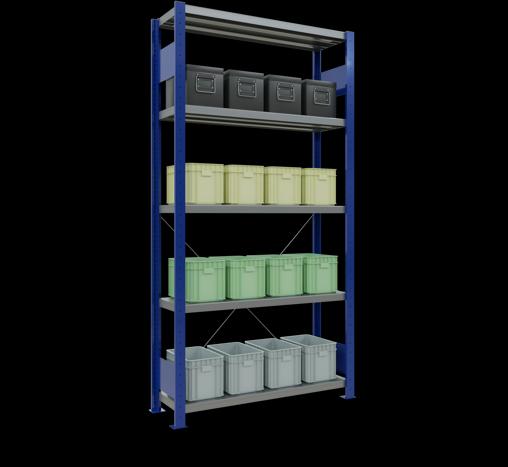 Produktbild Schulte Lagertechnik Stecksystem Grundregal MULTIplus330 mit Kreuzstrebe