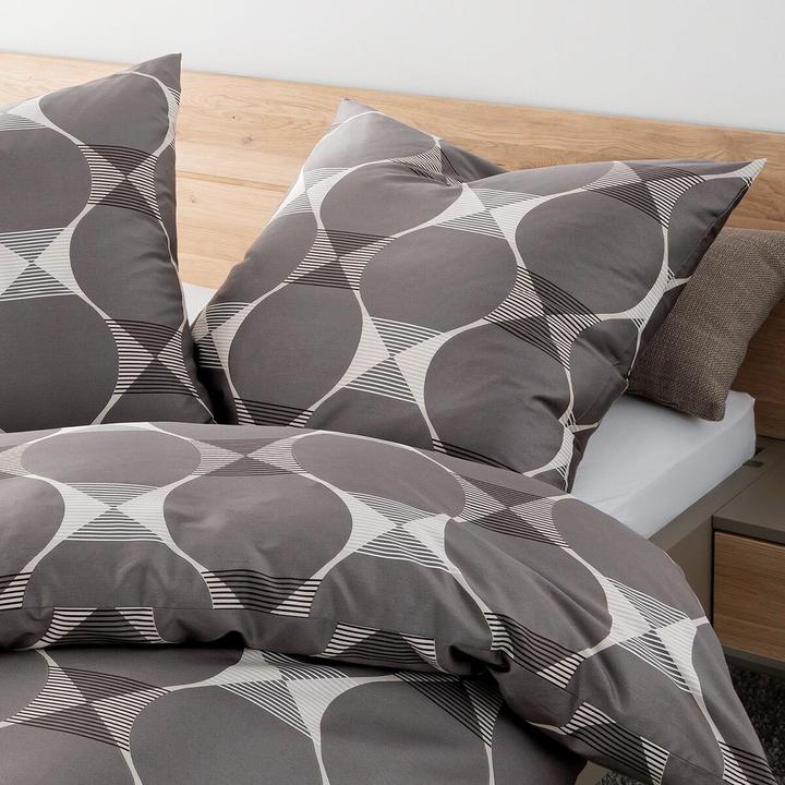 Image du produit Janine Mako-Satin Bettwäsche J.D. 87103 taupe (Set de linge de lit, 135x200 cm + 80x80 cm)