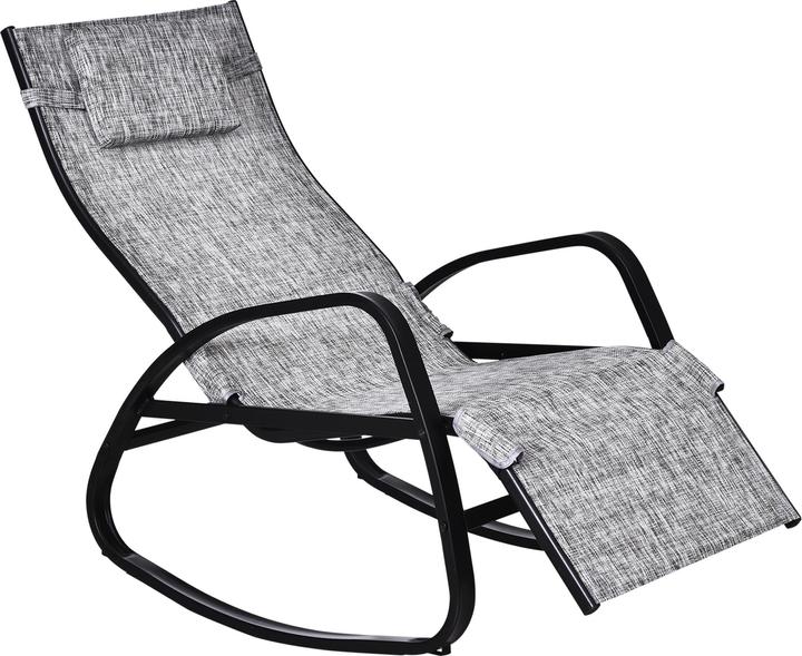 Produktbild Outsunny Schaukelstuhl mit verstellbarer Rückenlehne und Fussstütze (69 cm)