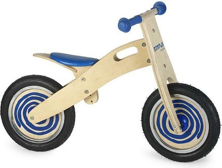 Actual product image Playwood Simple wood balance bike blue