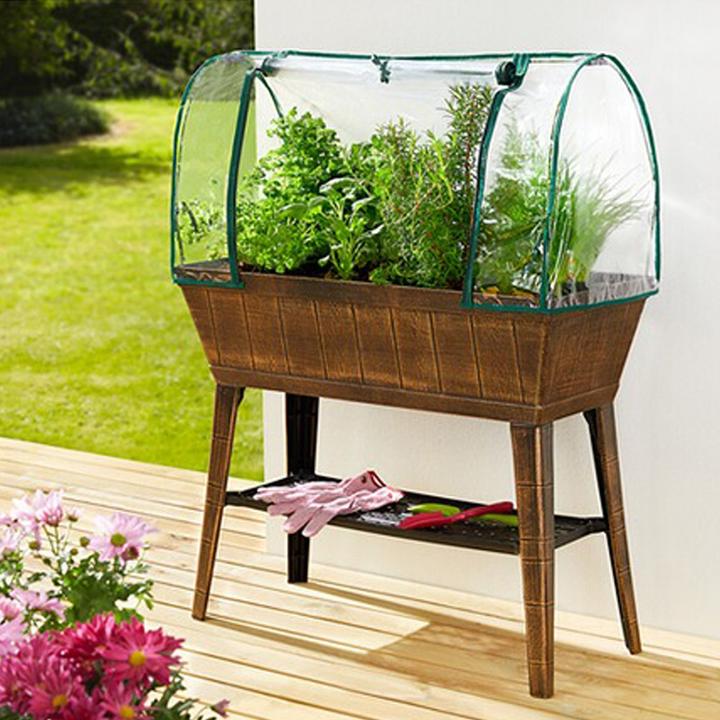 Produktbild HTI-Living Hochbeet Nessa mit Frühbeetabdeckung Braun