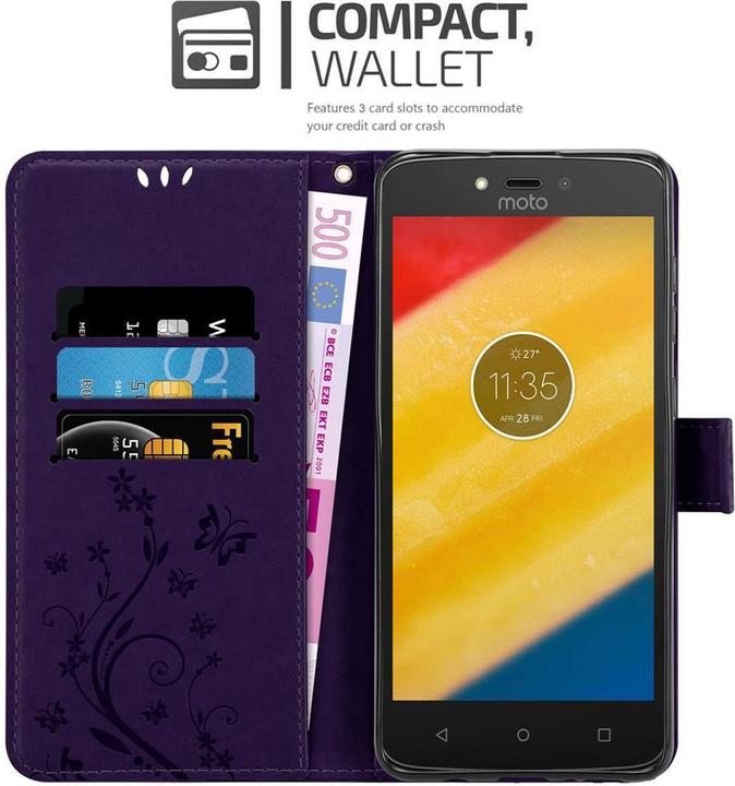Actual product image Cadorabo Flower Book Cover (Motorola Moto C Plus)