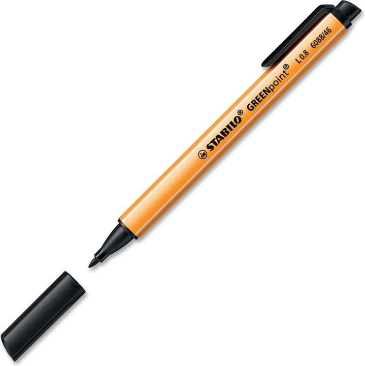 Produktbild STABILO GREENpoint umweltfreundlicher Filzschreiber (Schwarz, 1 x)