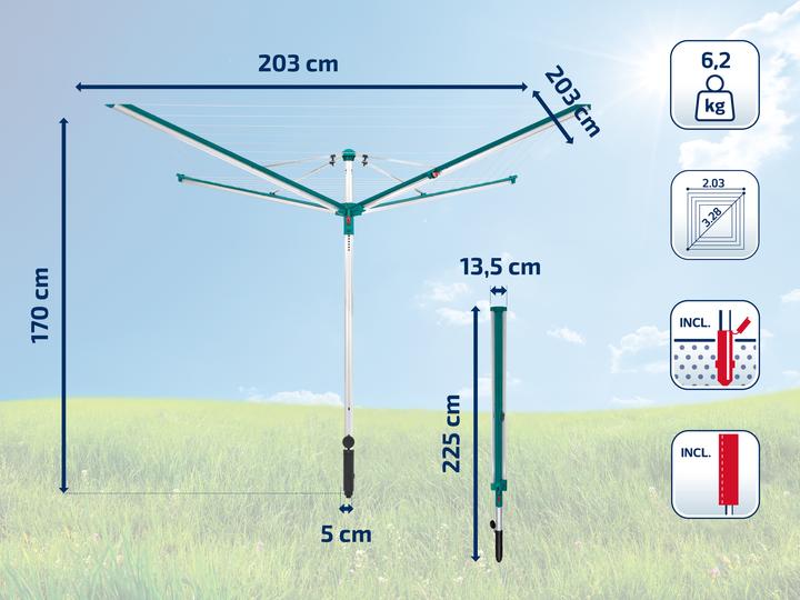 Image du produit Leifheit Séchoir parapluie Linomatic 500 Deluxe Cover (50 m)