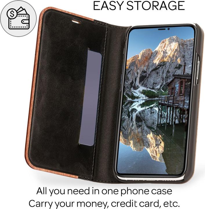 Actual product image Nalia Real wood flip case (Apple iPhone 13 Pro)