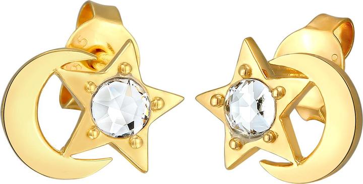 Elli Astro, Halbmond, Sterne (925er Sterling Silber, Glaskristall)
