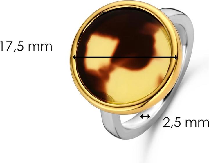 Actual product image Ti Sento Milano Ring tortoiseshell bicolour yellow gold plated 12208TU (54, 925 Silver)