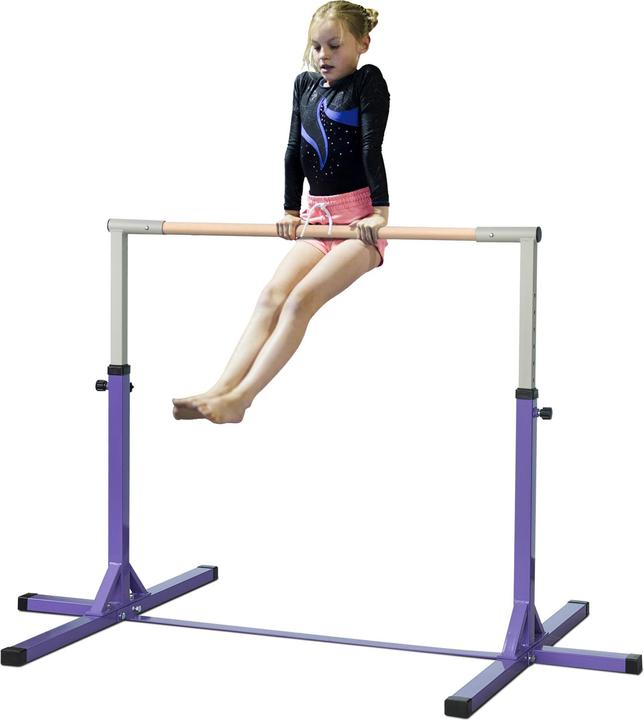 Image du produit Homcom Gymnastik-Turnreck Stahl, Buchenholz Violett