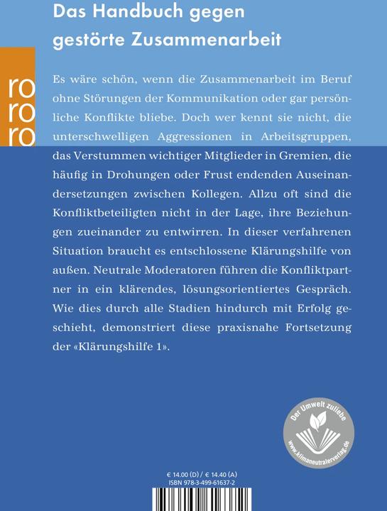Immagine prodotto Klärungshilfe (Band 2): Konflikte im Beruf (Tedesco, Christopher Thomann, 2004)