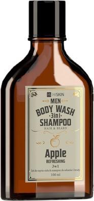 Hiskin Hiskinmen Whisky 3-In-1 Body Wash And Shampoo For Hair And Beard Apple 100ml (100 ml, Flüssiges Shampoo)