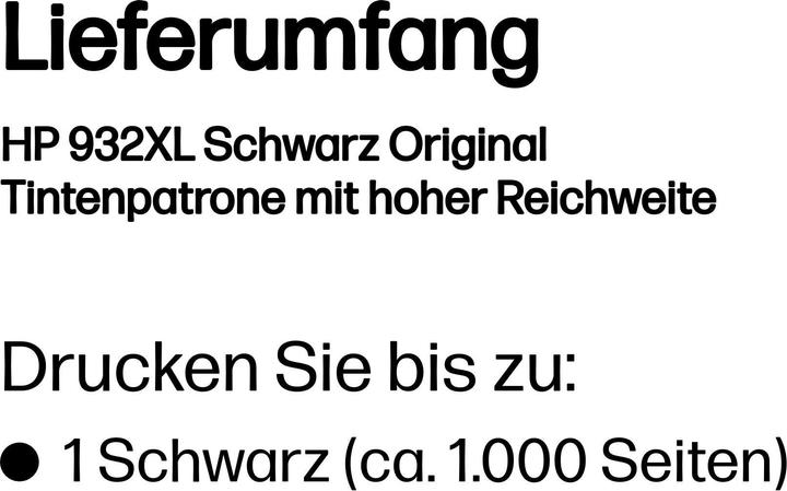 Nährwerte und Zutaten HP 932xl (BK)