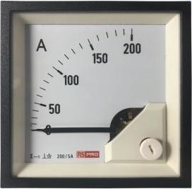 Image du produit Rs Pro Ampèremètre 200 (Scle) A, 200/5 (CT) A, 5 (Input) A AC Fer rotatif, 68mm x 68mm T. 54 (<30 A) m