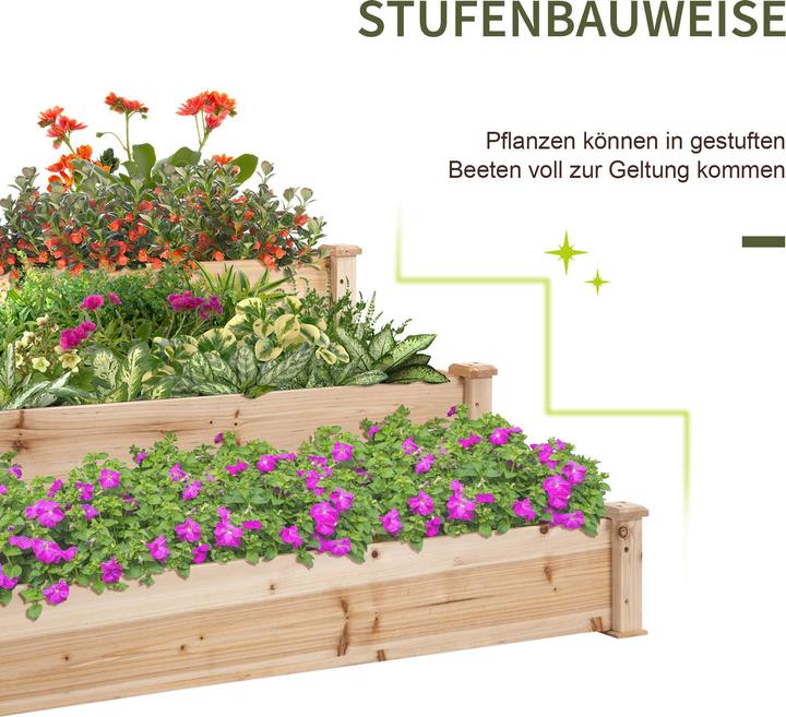 Image du produit Outsunny Lit surélevé avec design en gradins