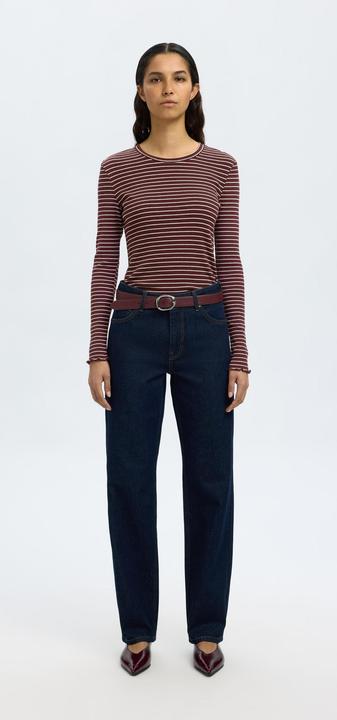 Actual product image Selected Femme Slfanna Ls Crew Neck Tee Str Noos (M)