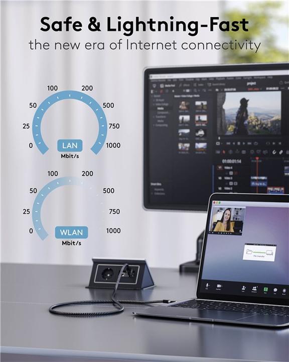 Image du produit Goobay Câble Ethernet USB-C vers RJ45 (USB 3.1, RJ45 (1x))