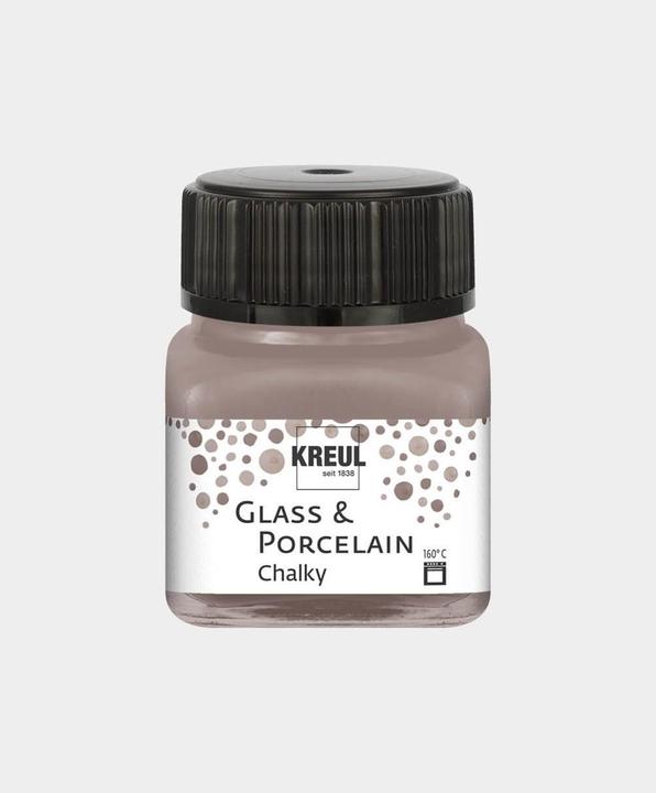 Produktbild Kreul Glass & Porcelain Chalky, Porzellan- und Glasfarbe (Mild-Mocca, 20 ml)