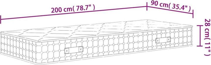 Produktbild VidaXL Jerrilyn (90 x 200 cm, Federkern)