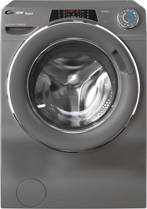 Immagine prodotto Candy RO41276DWMCRE-S Lavatrice, A, Caricamento frontale, Profondità 45 cm, 7 kg, Grigio (7 kg, A sinistra)