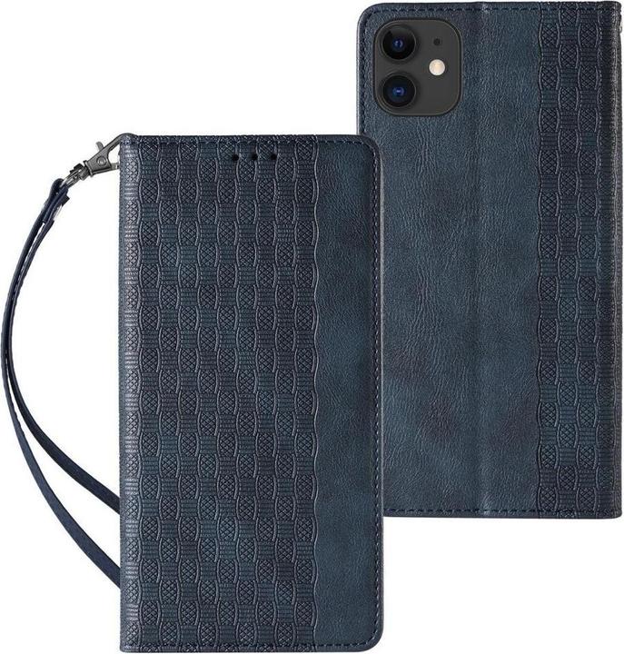 Image du produit Hurtel Étui Strap magnétique pour iPhone 12 Portefeuille + Mini Longe Bleu (Apple iPhone 12)