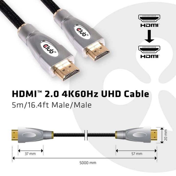 Actual product image Club 3D HDMI (Typ A) — HDMI (Typ A) (5 m, HDMI)