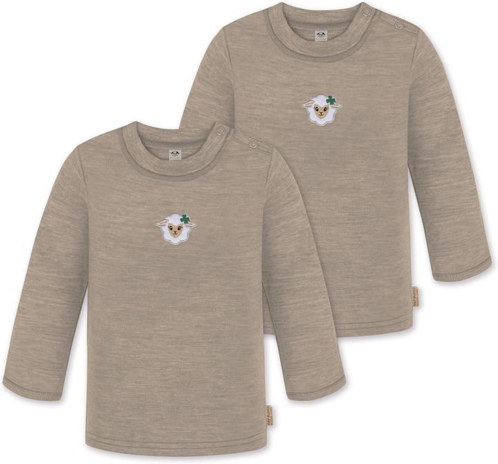 Produktbild Normani 2er Pack Baby Merino Longsleeve „Taupo" - 9465 (110)