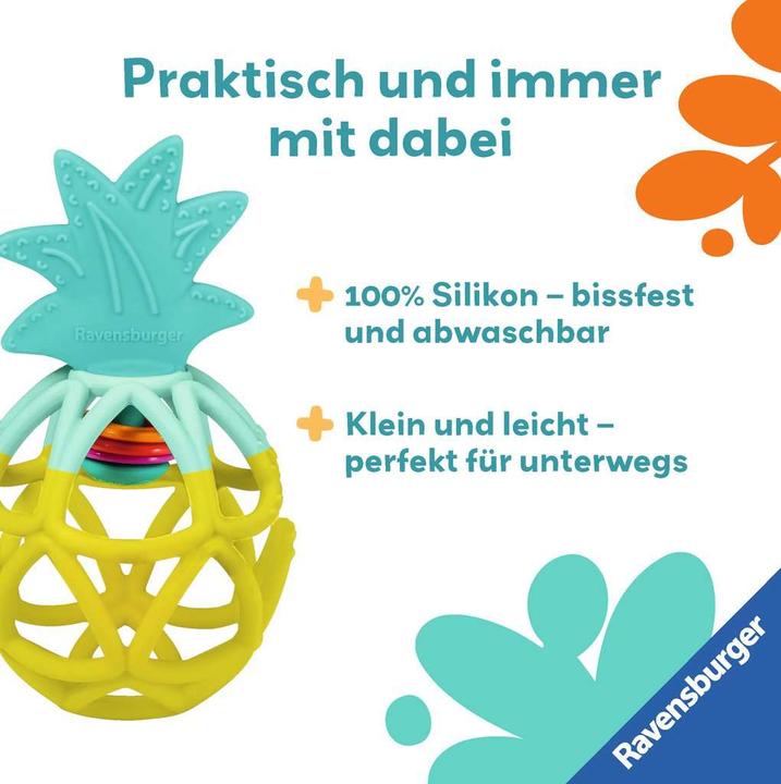 Produktbild Ravensburger 4869 play+ Rassel-Greifling: Ananas, Zahnungshilfe, Silikon Baby-Spielzeug ab 0
