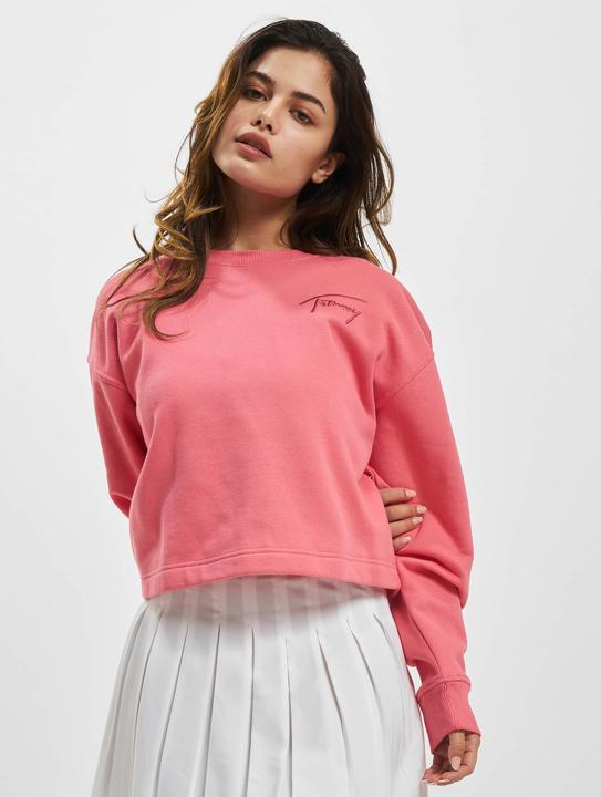 Produktbild Tommy Hilfiger Tommy Jeans Langarm Sweatshirt Rundhals Logo-Stick rosa Grösse S (S)