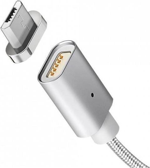 Actual product image Maclean Câble USB vers Lightning ou Micro-USB avec embout magnétique (Argent) (1 m, USB 2.0)