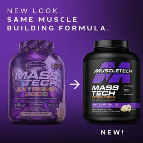 Image du produit Muscle Tech MuscleTech Mass Tech Extreme 2000 (Milk-shake à la vanille, 1 pcs, 2720 g)