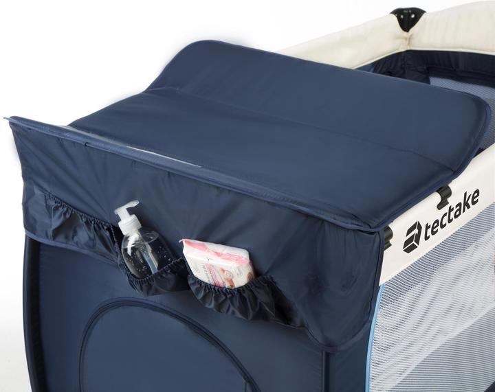 Produktbild tectake Kinderreisebett Hund mit Wickelauflage und Transporttasche