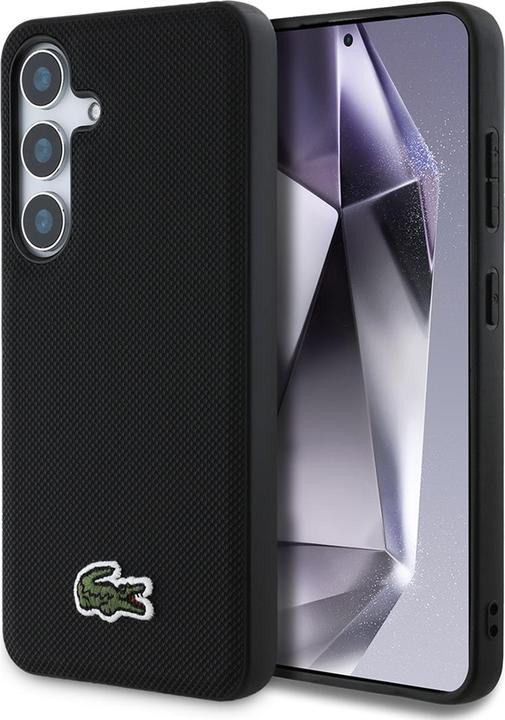 Actual product image Lacoste Case Iconic Petit Pique Woven Logo MagSafe to Samsung Galaxy S25 Plus black (Samsung Galaxy S25+)
