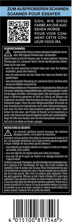 Valeurs nutritives et ingrédients Syoss Coloration 12 59 Kühles Platinblond (12 59 Blond platine froid)