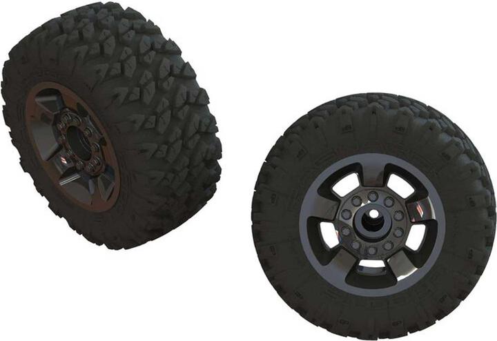 Actual product image Arrma AR550053 Ragnarok Mt' Tire ST Glued(Blk Chrome)(2)