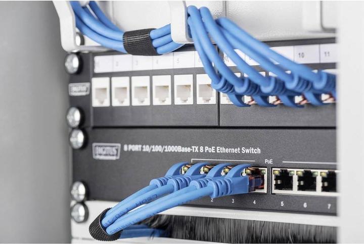 Actual product image Digitus 10 inch cable management panel 1U 3 rings colour grey RAL 7035