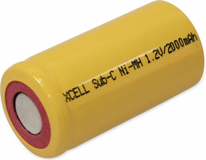 Actual product image XCell NiMH sub-C cell battery 2000 mAh, 1.2 V-, 43x22.5mm (1 pcs., Sub-C, 2000 mAh)