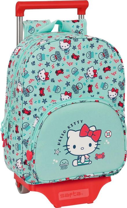 Hello Kitty Schulrucksack mit Rädern Sea lovers türkis 26 x 34 x 11 cm