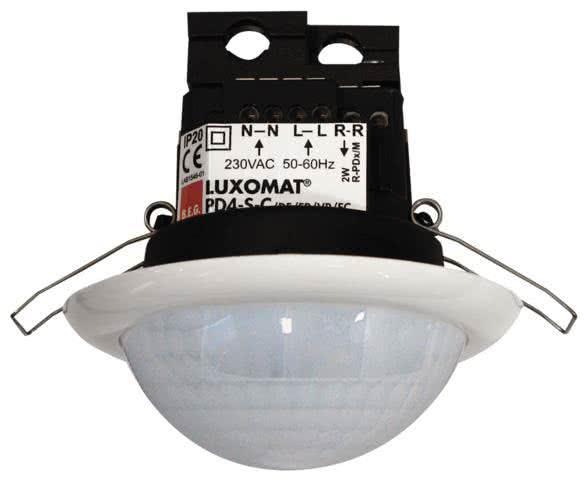 Produktbild BEG Luxomat Einbau Präsenzmelder 92444 PD4-S-K-DE weiss für lange Gänge (20 m)