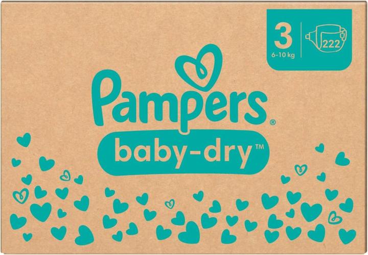 Image du produit Pampers Baby-Dry (Taille 3, Pack mensuel, 222 pièce(s))