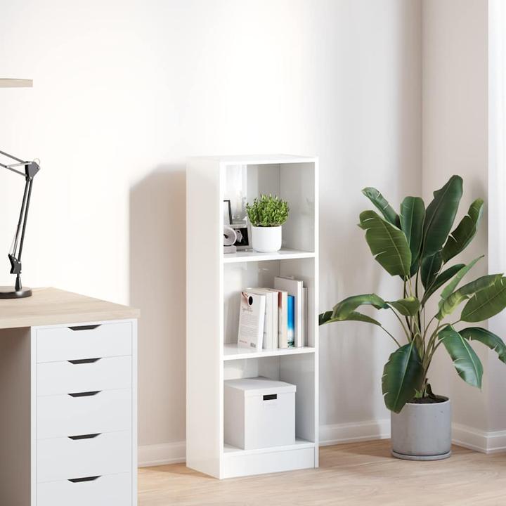 Actual product image VidaXL Bücherregal Hochglanz-Weiss 40x24x109 cm Holzwerkstoff (40 x 24 x 109 cm)
