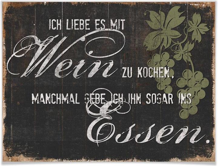 Actual product image Trenddeko I love to cook with wine (120 x 100 cm)