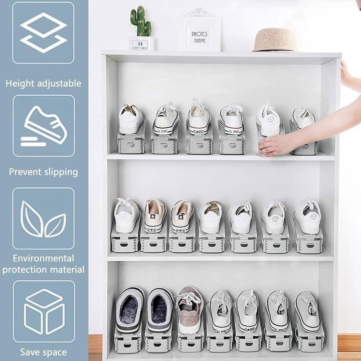 Produktbild ASMI 1 Stück Schuhstapler, Schuhaufbewahrung, Schuhfach Grau