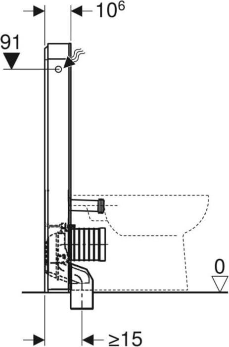 Produktbild Geberit Monolith PLUS Sanitärmodul für Stand-WC, 101cm, Wasseranschluss seitlich, mit P-Anschlusss