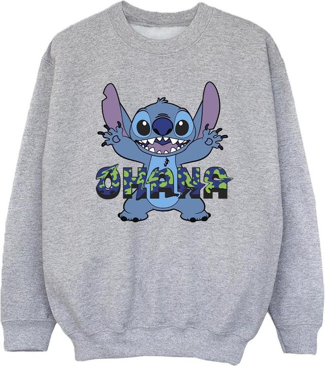 Disney Lilo And Stitch Ohana Blue Glitch Sweatshirt Mädchen