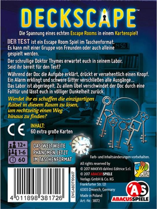 Immagine prodotto Abacus Deckscape il test (Tedesco)