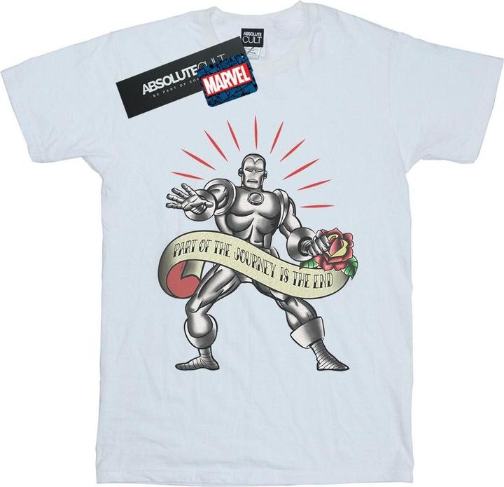 Actual product image Mens Iron Man The End Tattoo T-Shirt (S)