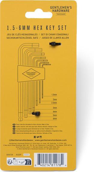 Produktbild Gentlemen's Hardware Hex Key Set